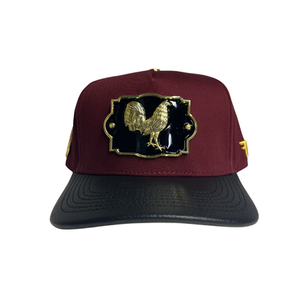 Ferreti Hats - Maroon/Black Gold Gallo Plate