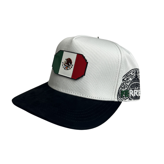 Ferreti Hats - White Mexico Flag Plate