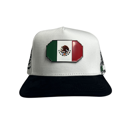 Ferreti Hats - White Mexico Flag Plate