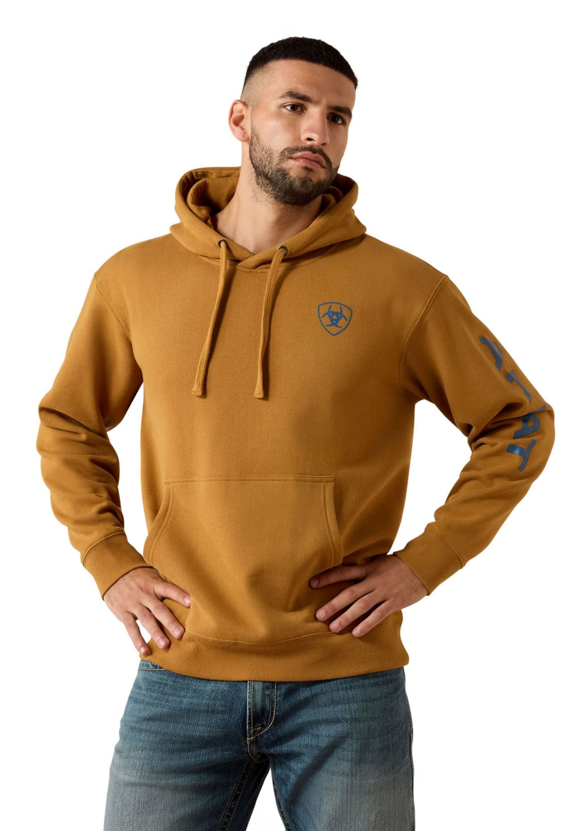 Men’s Ariat Logo Hoodie - bone brown