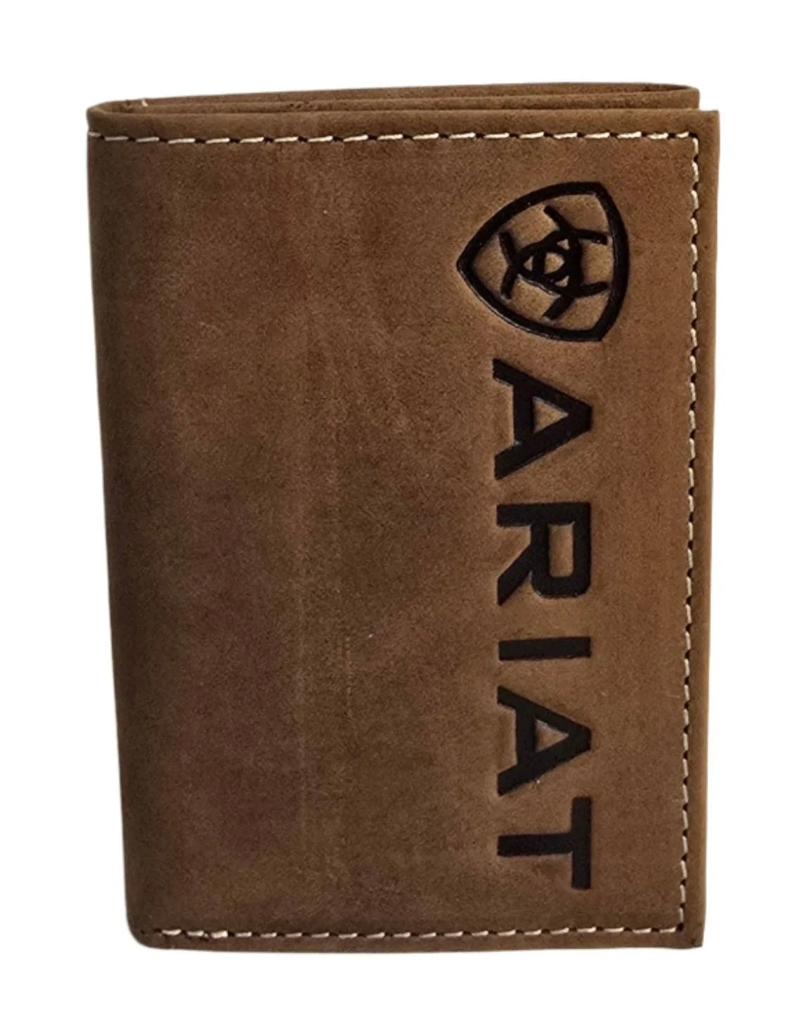Men's Ariat Trifold Wallet - Brown Vertical Logo