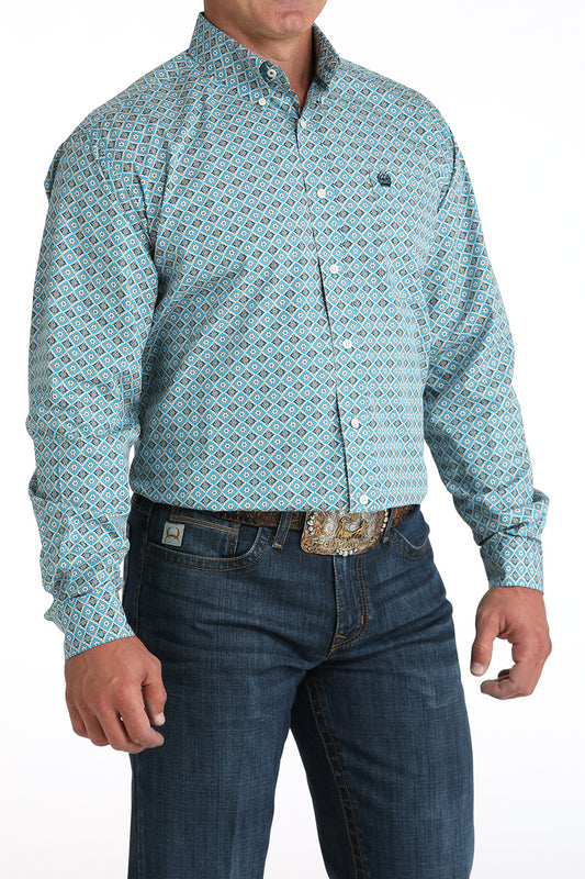Cinch Men’s L/S Print 5955 - Blue