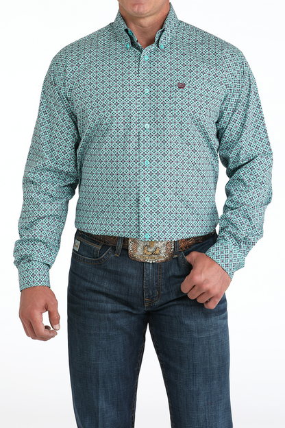 Cinch Men’s L/S Classic Print 5971- Turquoise
