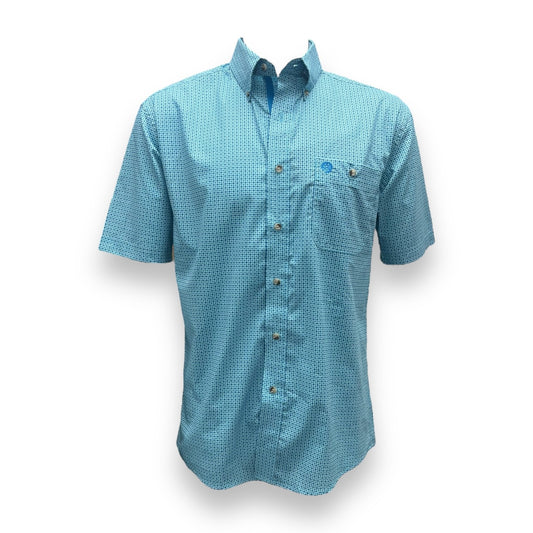 Wrangler George Strait Short Sleeve Shirt - Cool Green Diamond (B)