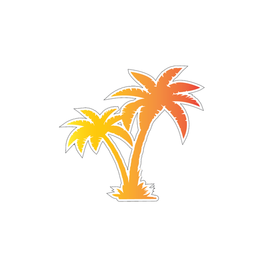 Gradient WH Palm Tree Sticker