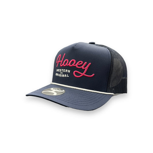 Hooey OG Rope Hat - Navy w/Pink & White