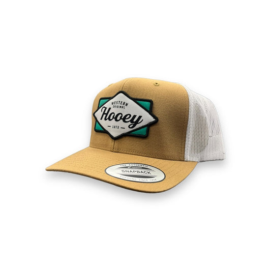 Hooey Diamond Patch Hat - Tan w/White & Teal