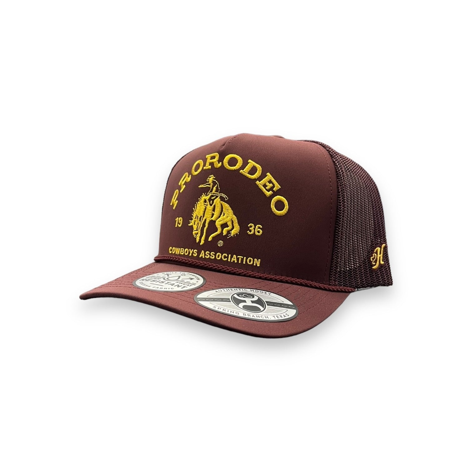 Hooey ProRodeo Logo Hat Maroon w Gold Amigos Pro Shop La Plaza