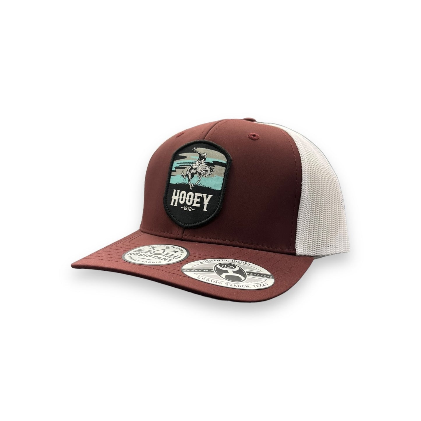 Hooey Cheyenne Hat - Maroon w/White