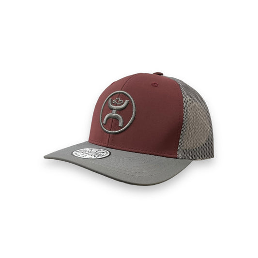 Hooey Classic Center Logo Hat - Maroon/Grey