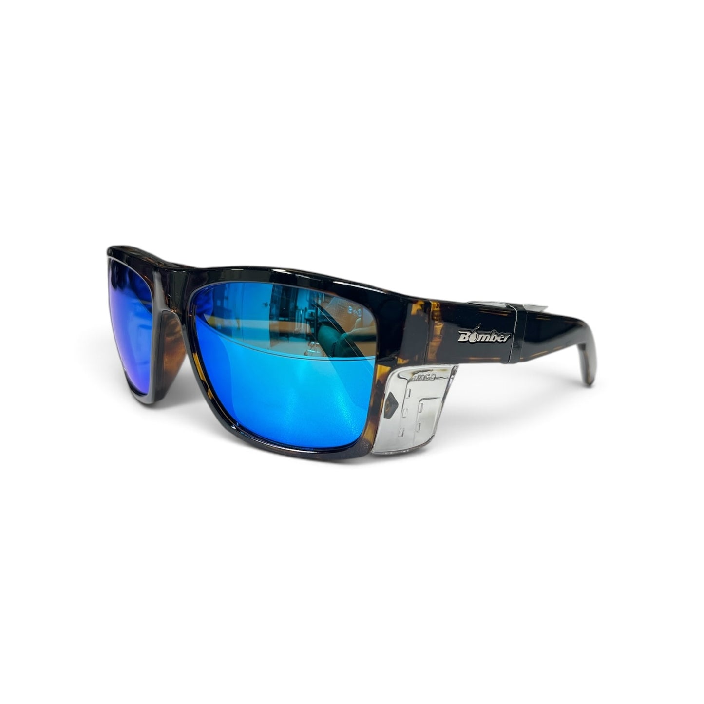 Bomber - Clutch Z87+ TORTOISE FRAME/ Ice Blue POLARIZED Mirror Sunglasses
