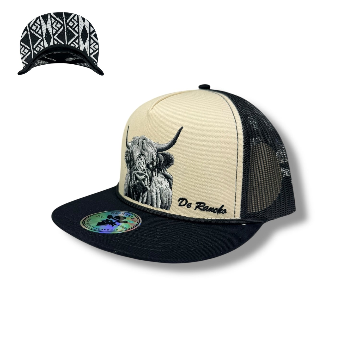 De Rancho Hat - Highland Cow Cream/Black