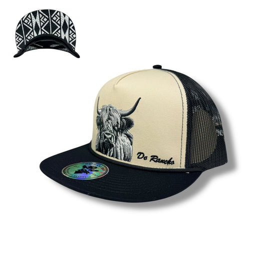 De Rancho Hat - Highland Cow Cream/Black