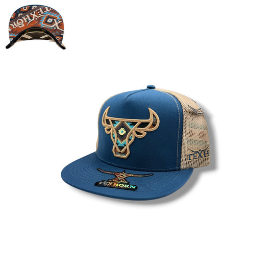 Youth TexHorn Hat - Southwest Bull Teal/Tan