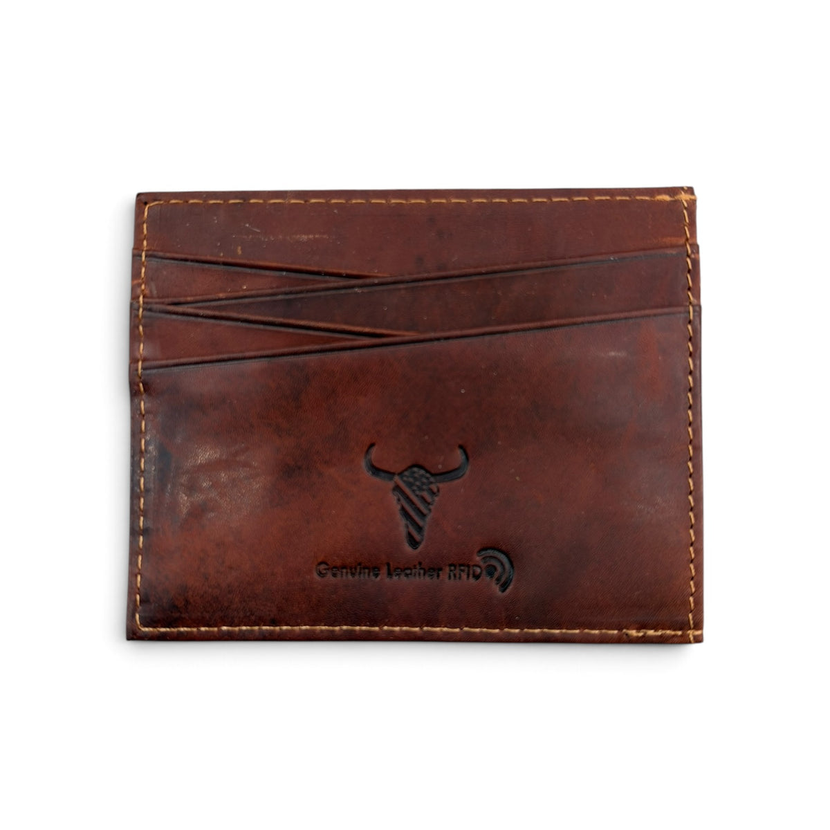American Bison Card Holder - Dark Brown