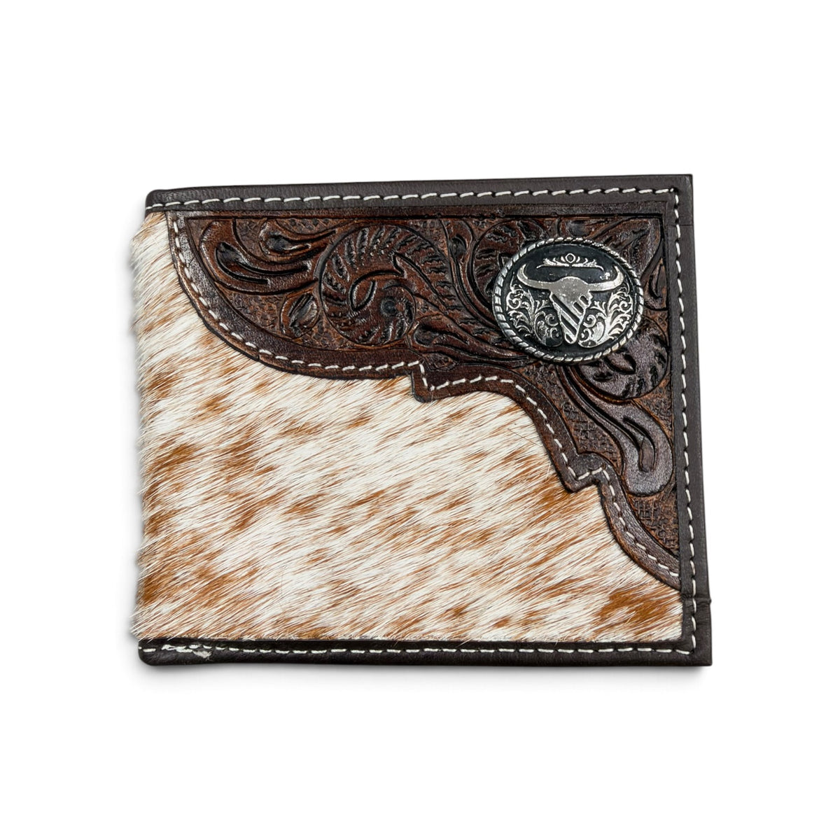 American Bison Bifold Wallet - Cowhide Brown