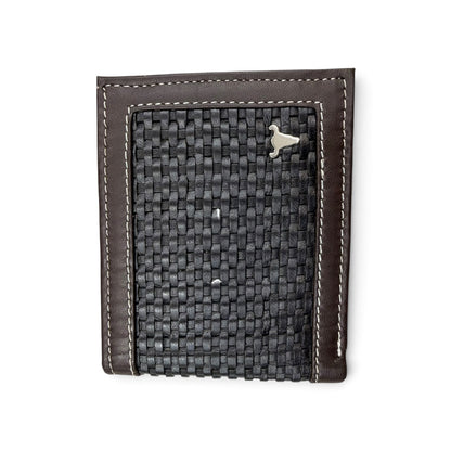 American Bison Bifold Wallet - Brown Stitchwork
