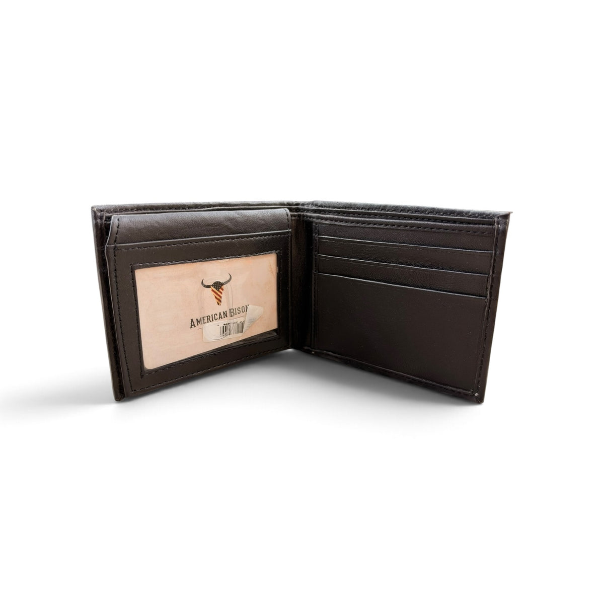 American Bison Bifold Wallet - Black Stitchwork