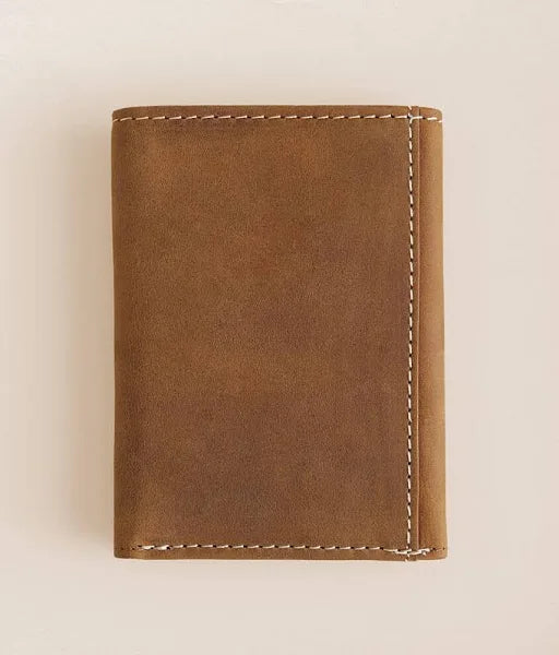 Men's Ariat Trifold Wallet - Brown Scrolling Embossed