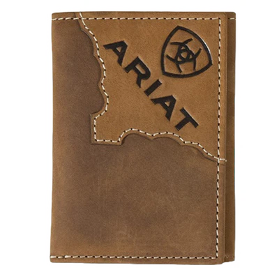 Men's Tri-Fold Wallet - Two Tone Leather