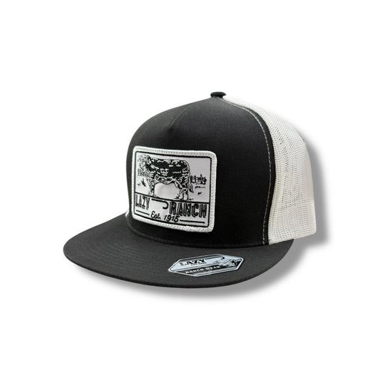 Lazy J Hat - Black/White Bull Trap