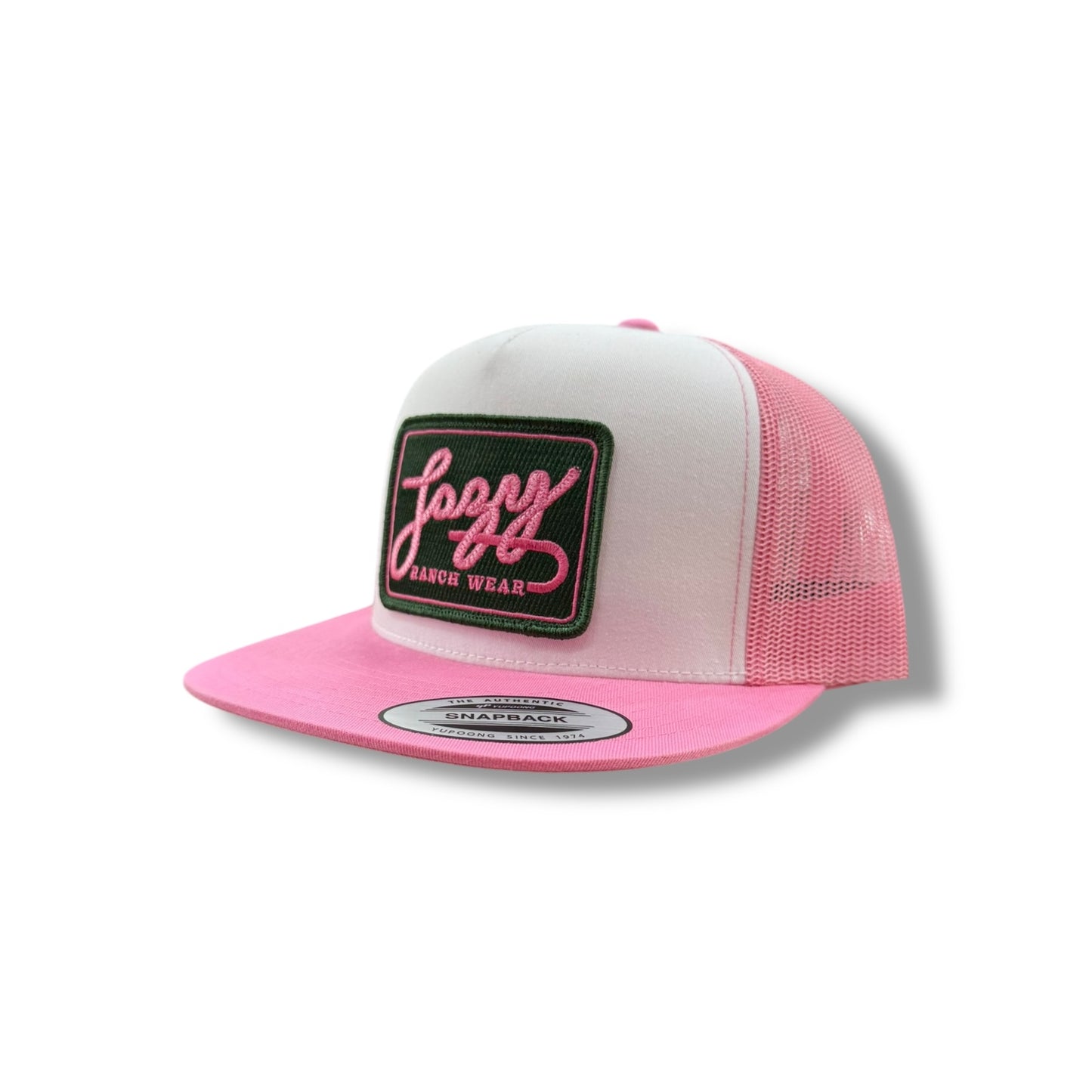 Lazy J Hat - White/Pink Breakaway Patch