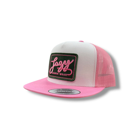 Lazy J Hat - White/Pink Breakaway Patch