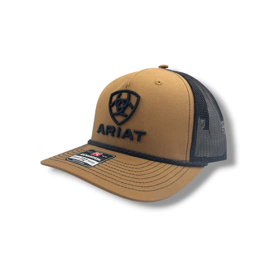 Ariat Center Lettering/Shield Rope Hat - Chestnut/Black