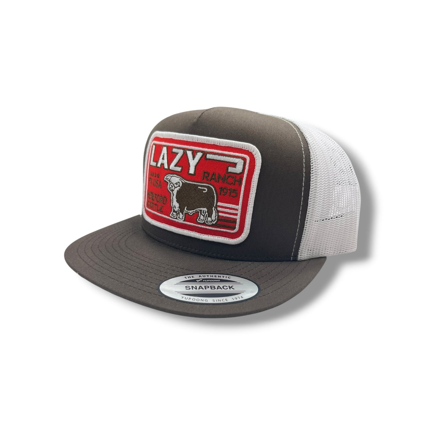 Lazy J Hat - Brown/White Big Red