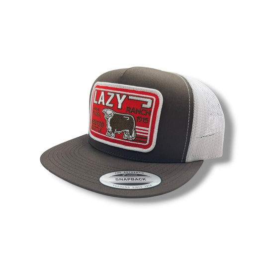 Lazy J Hat - Brown/White Big Red