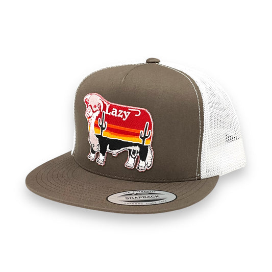 Lazy J Hat -  Brown/White Sunrise Bull Classic