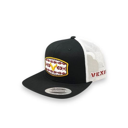 Vexil Hat - Aztec Patch Black/White