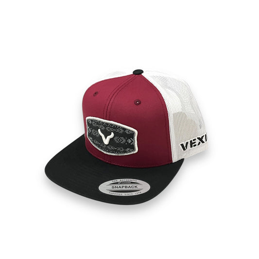 Vexil Hat - Aztec Patch Maroon/White