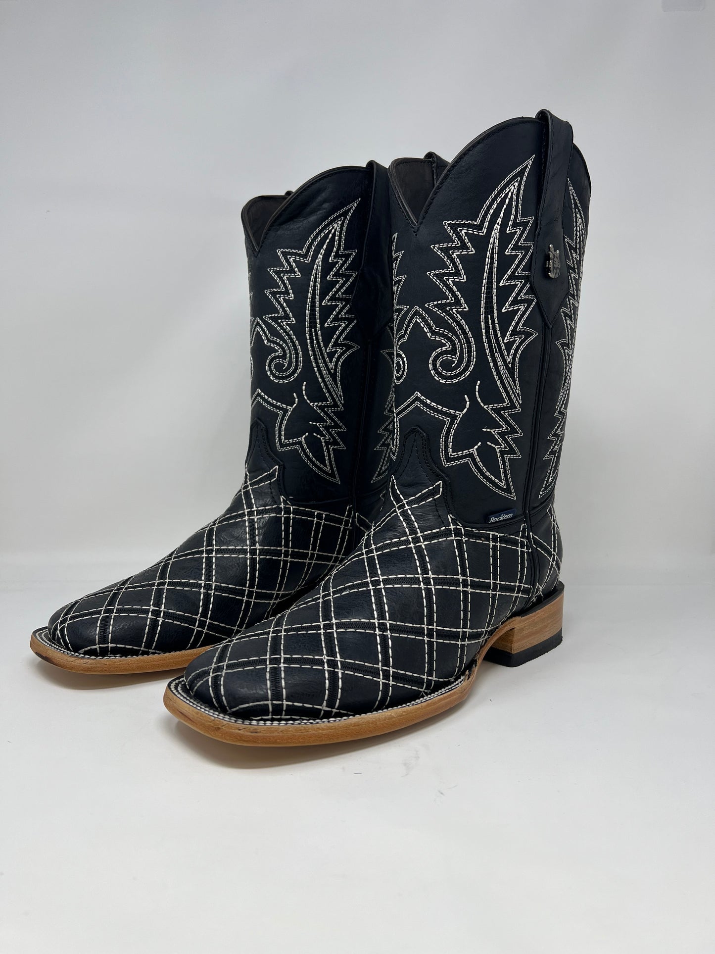 Rock'em Boots - Leather Stitchwork Black