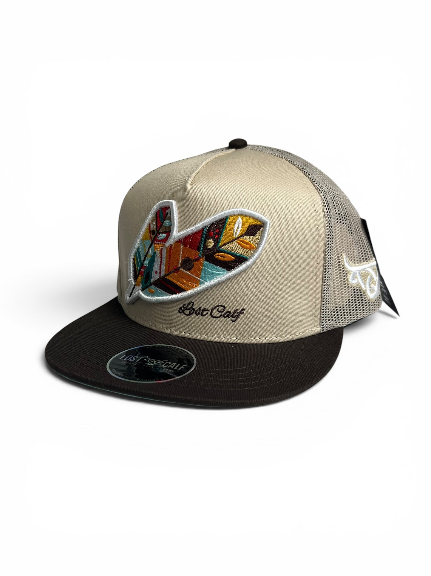 Lost Calf Hat - Tribe Patch Brown Flat Bill