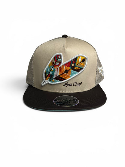Lost Calf Hat - Tribe Patch Brown Flat Bill
