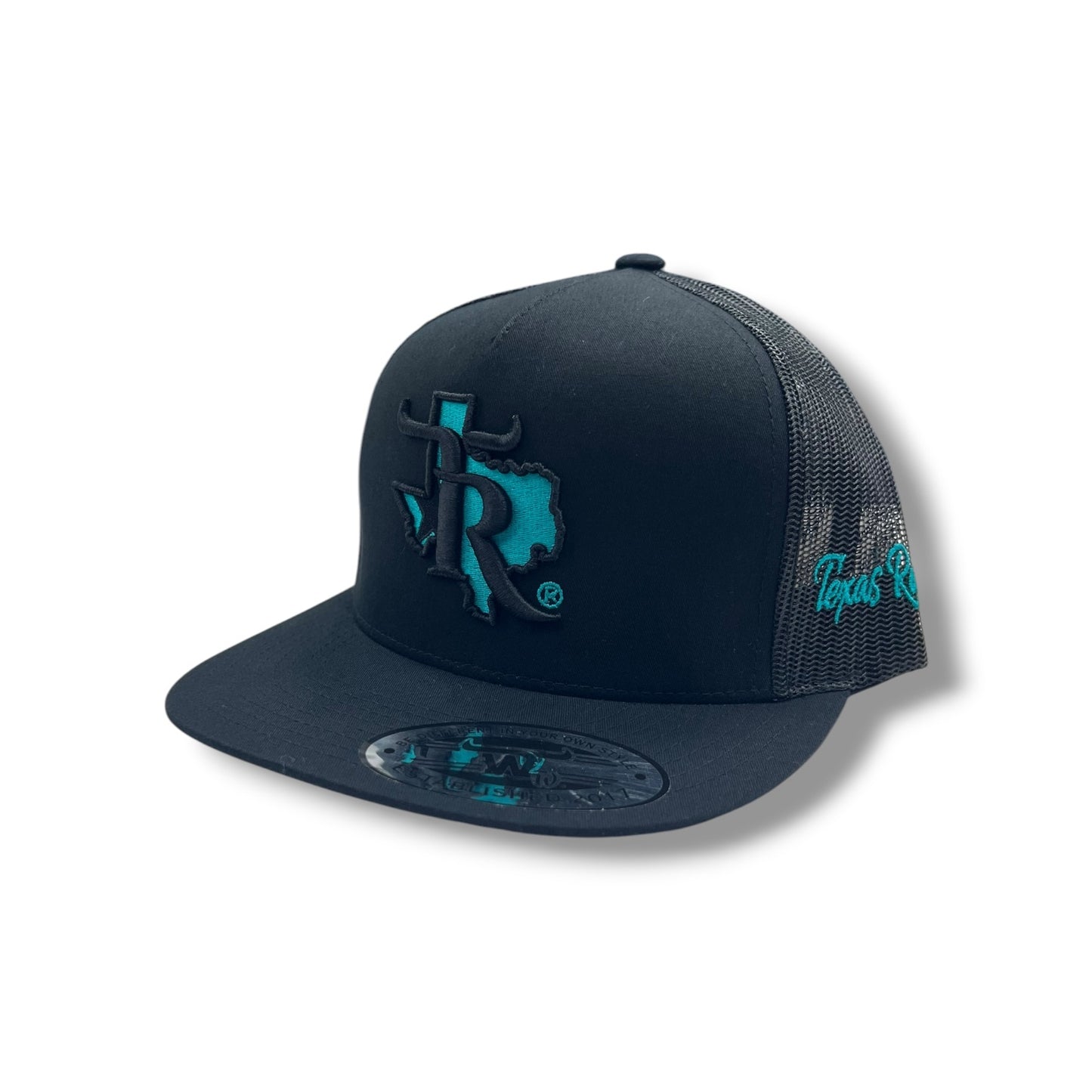 Texas Ranch Hat - Turquoise Black Logo Black/Black