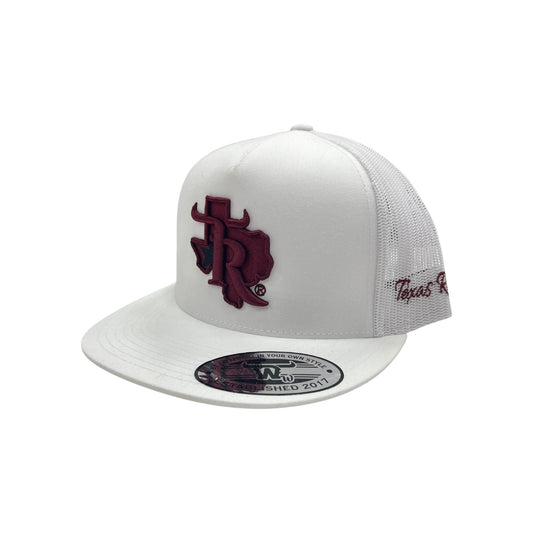 Texas Ranch Hat - Wine White/White