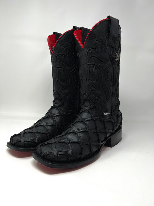 Rock'em Boots - Fish Clone Black (Red Bottom)