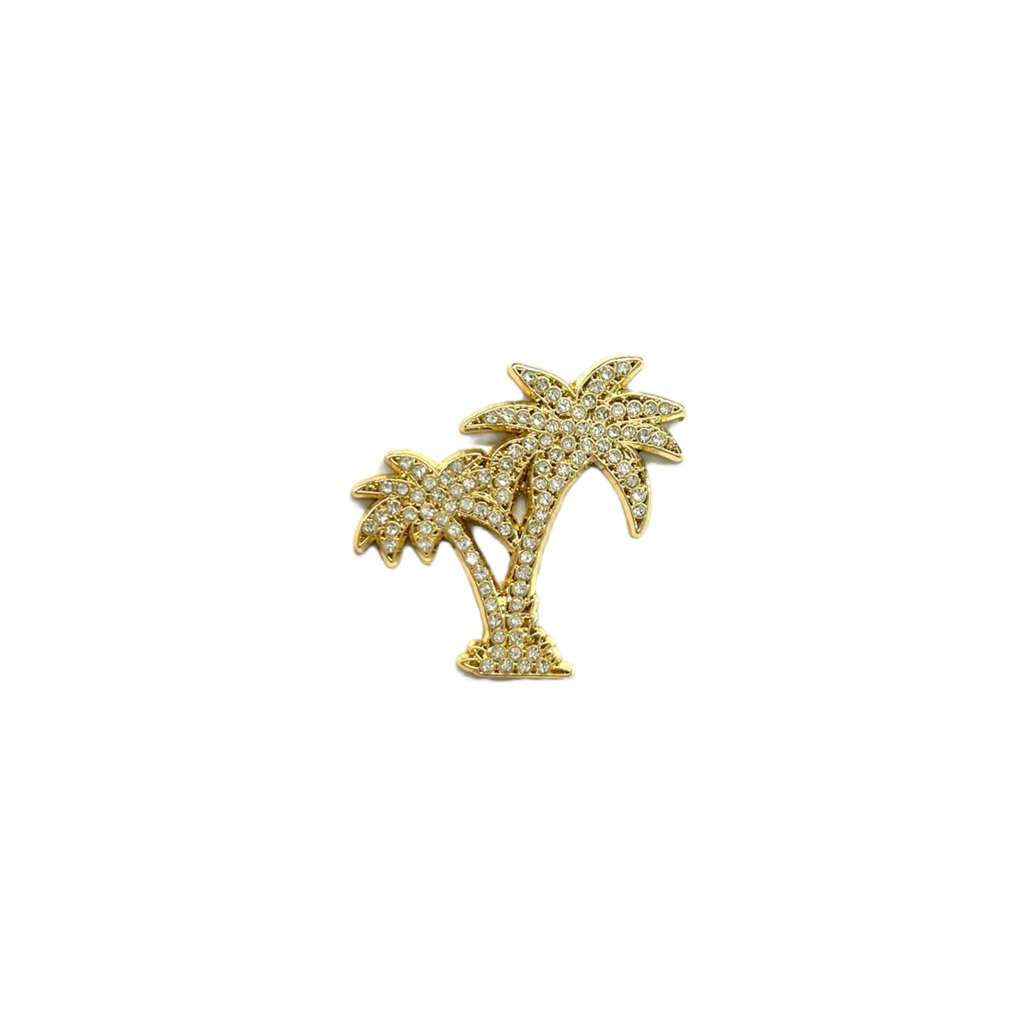 Iced Out Palm Tree Hat Pin - Gold