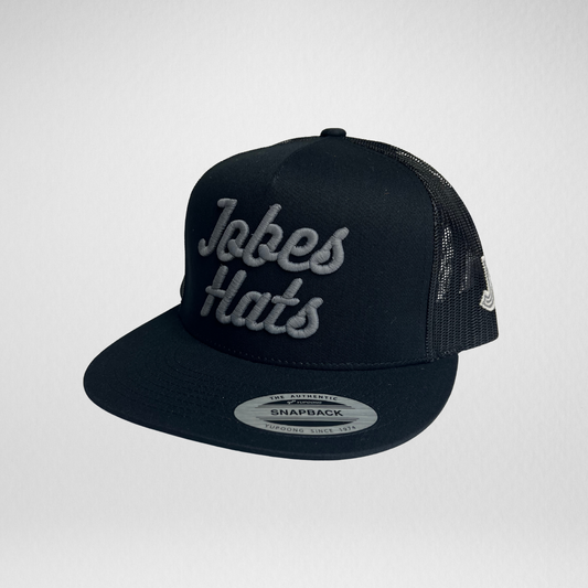 Jobes Hat - Black/Silver Cursive