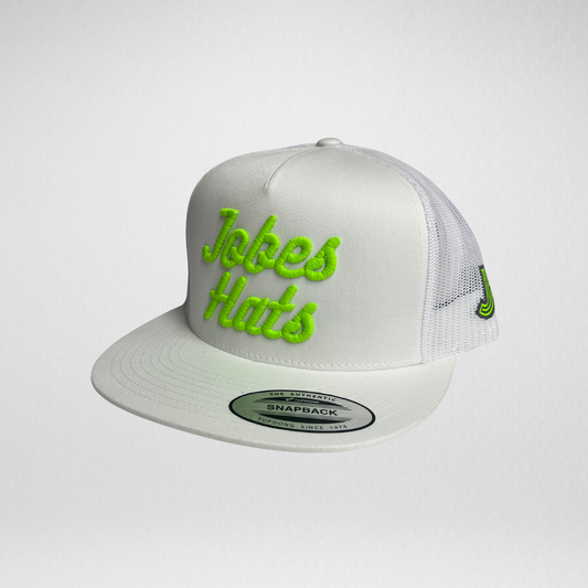 Jobes Hat - Neon Green Cursive