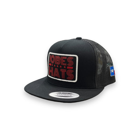 Jobes Hat - Black 5-Star Red Letter Patch