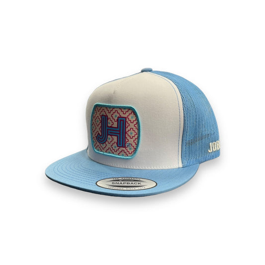 Jobes Hat - White/Baby Blue Capri Patch