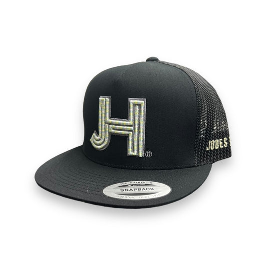 Jobes Hat - Black Pastel w/Grey Outline