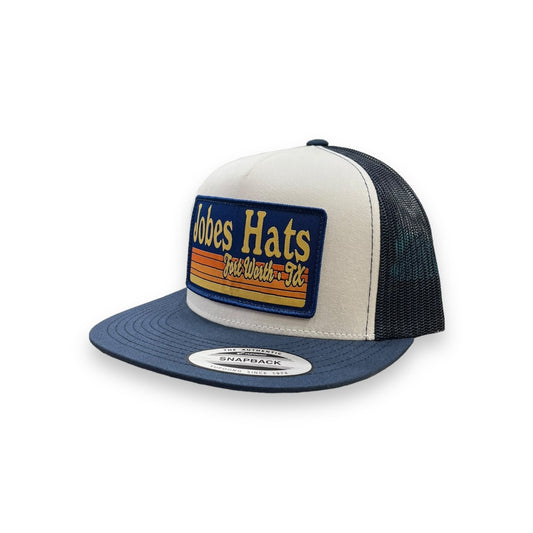 Jobes Hat - White/Navy Sunrise Patch