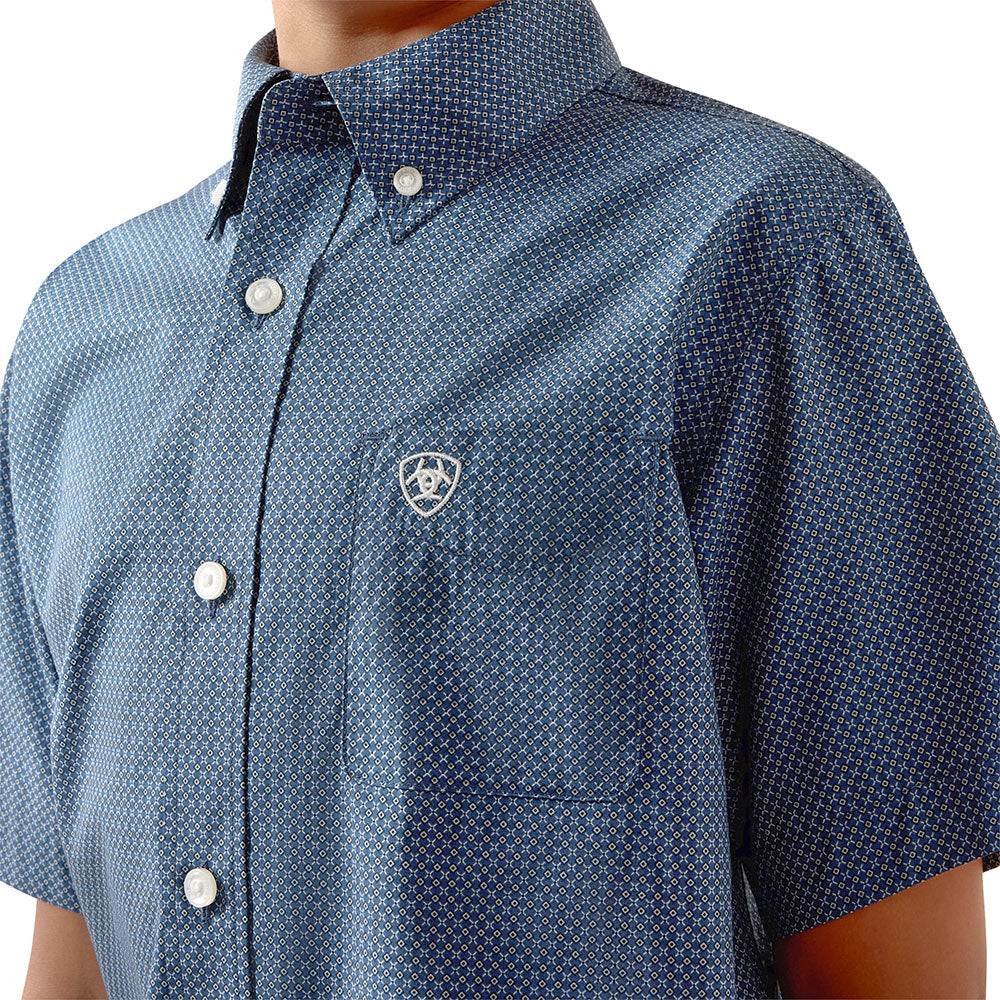 Ariat Boys Storm SS Shirt - Key Largo Mini Geo Print