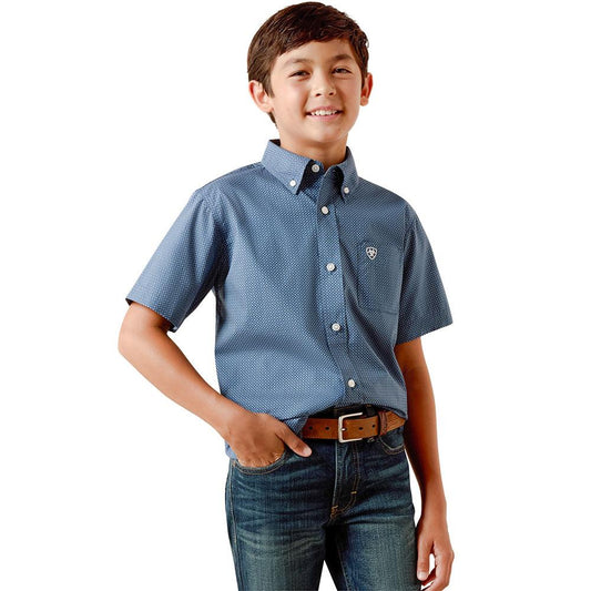 Ariat Boys Storm SS Shirt - Key Largo Mini Geo Print