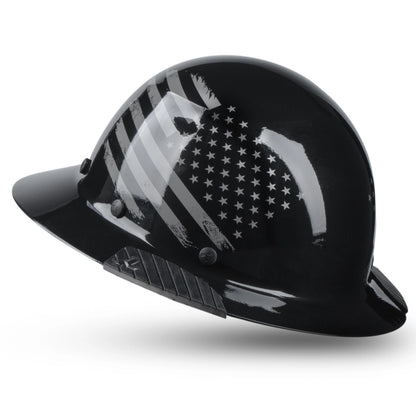 Lift Safety Dax Full Brim - Blackout American Flag Fiber Reinforced Hard Hat
