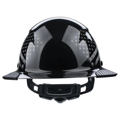 Lift Safety Dax Full Brim - Blackout American Flag Fiber Reinforced Hard Hat
